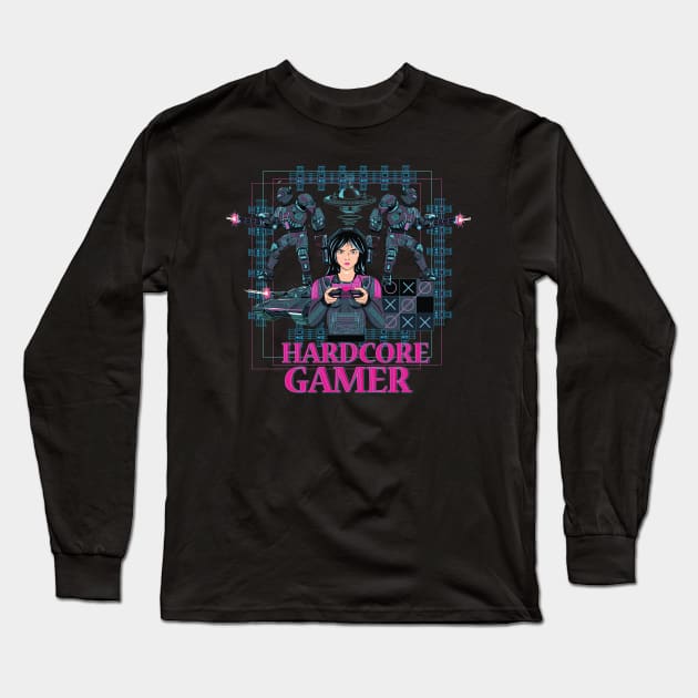 Hardcore gamer and The game warden. Long Sleeve T-Shirt by bry store